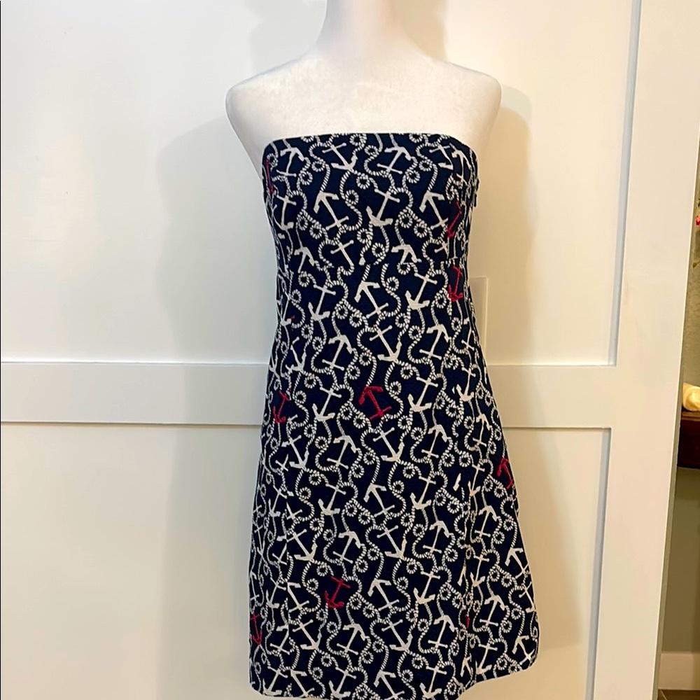 Lilly Pulitzer nautical strapless dress in size 8. Excellent condition